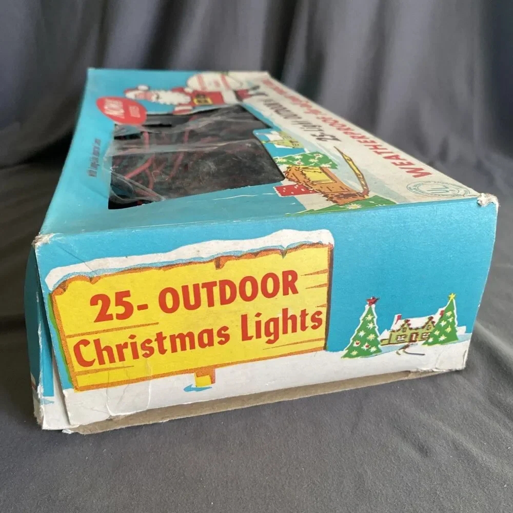 Vintage Christmas NOMA LITES 2 Wire Light Strand Clip On C-9 NICE BOX